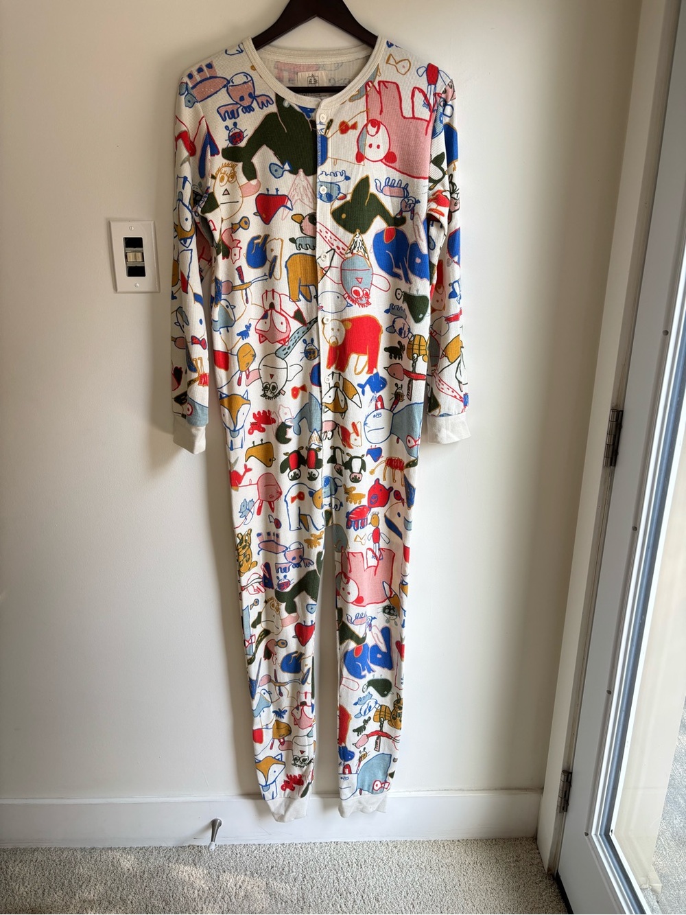 ARBORIST Adult Long Underwear Onesie Bright Coloured Animals Size Medium